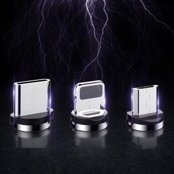 МАГНИТНЫЙ КАБЕЛЬ 3В1 IPHONE MICRO USB C