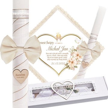 ŚWIECA NA CHRZEST SZATKA DO CHRZTU ECO PUDEŁKO