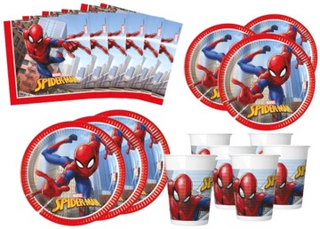 Zestaw Talerzyki Kubki Serwetki Spiderman