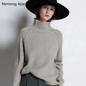 winter turtleneck cashmere sweater women knitted p