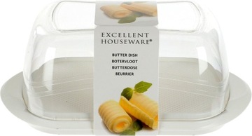 МАСЛЕНКА с крышкой, белая, прозрачная, легкая, устойчивая, 19 см