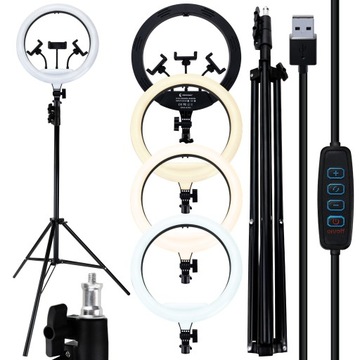 СВЕТОДИОДНАЯ КОЛЬЦЕВАЯ ЛАМПА ДЛЯ МАКИЯЖА USB 2.2M 24.5W ШТАТИВ