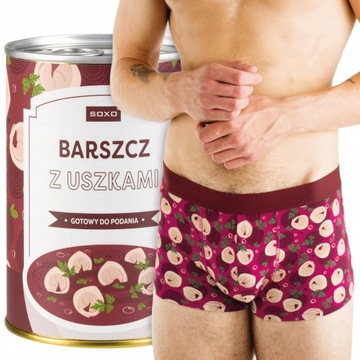 Kolorowe bokserki barszcz z uszkami SOXO prezent dla chłopaka r. XL