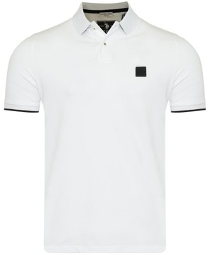U.S. POLO ASSN. MĘSKA KOSZULKA POLO KALE 197 65189 50336 100 BIAŁA POLÓWKA