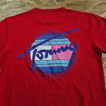 Koszulka T-shirt TOMMY HILFIGER Czerwona Nowy Model Męska S
