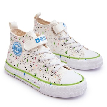 Wysokie TRAMPKI DZIECIĘCE na rzepy BIG STAR LL374049 Biały 34