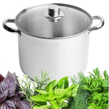 Garnek nierdzewny 24cm 9l. WYSOKI Stock Pot duży INDUKCJA GAZ SOLIDNY