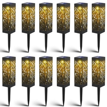 12 szt Lampki Solarne Ogrodowe LED Wbijane Słupki