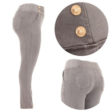 SPODNIE ELASTYCZNE Z WYSOKIM STANEM DUŻE ROZMIARY WYGODNE WYSZCZUPLAJĄCE