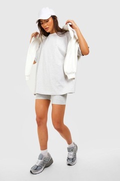 EC25115 *BOOHOO SZARY T-SHIRT OVERSIZE HAFT L