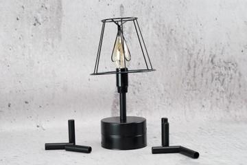 czarna rurka do podstawa lampy kinkietu dystans 5cm DIY loft retro części