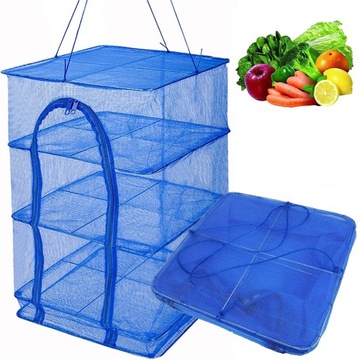 ПОДВЕСНАЯ СУШИЛЬНАЯ СЕТКА ДЛЯ СУШКИ ТРАВ, ГРИБОВ, РЫБЫ, ФРУКТОВ, ОВОЩЕЙ, 3 ПОЛКИ