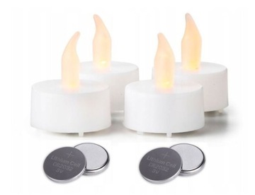 Tealight LED świeczki podgrzewacze + baterie 4 szt