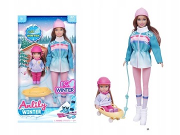 LALKA ANLILY 30CM + DZIECKO I WÓZEK M