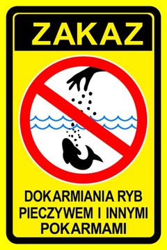 Tabliczka Znak Zakaz Dokarmiania Ryb