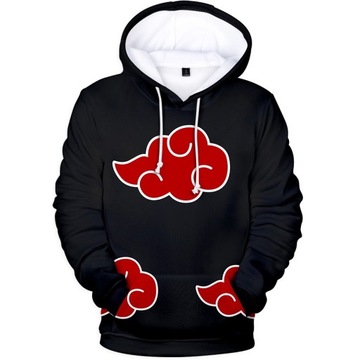 NOWA BLUZA Z KAPTUREM NARUTO 3D AKATSUKI WZORY N4
