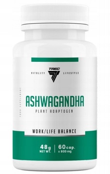 ASHWAGANDHA MAX 666MG 60 DNI TREC ŻEŃ-SZEŃ SEN STRES MOCNA