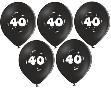 Balony 40 Urodziny Rocznica Czarny 5 sztuk