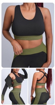 ЖЕНСКИЙ КОСТЮМ ДЛЯ ТРЕНИРОВКИ ДЛЯ ФИТНЕСА, ИЗ 3-Х ЧАСТЕЙ