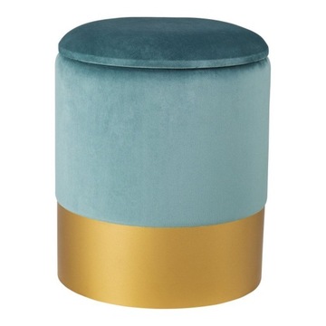 Pufa welurowa VELVET L miętowo-złota - Step Into Design