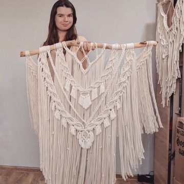 макраме бохо украшение стены большое экрю огромное