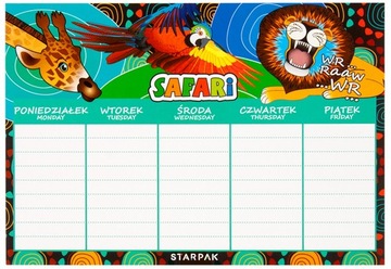 PLAN LEKCJI SZKOLNY STARPAK Z TABLICZKA MNOŻENIA