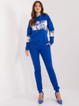 СПОРТИВНЫЙ КОМПЛЕКТ ЖЕНСКИЙ, брюки, Кофта с капюшоном, ПРИНТ, цветы, 8659, коричневый, L/XL