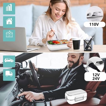 ЭЛЕКТРИЧЕСКИЙ ПОДОГРЕВАТЕЛЬ ДЛЯ АВТОМОБИЛЯ LUNCHBOX 3 ОТДЕЛЕНИЯ + СУМКА