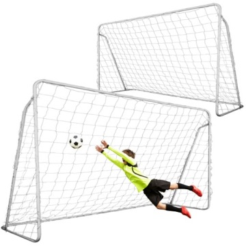 НАБОР 2 БОЛЬШИХ ПОРТАТИВНЫХ МЕТАЛЛИЧЕСКИХ ФУТБОЛЬНЫХ ВОРОТ ДЛЯ ДЕТЕЙ