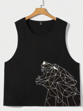 SHEIN KOSZULKA BEZ RĘKAWÓW CZARNA NADRUK 3XL ŁHA