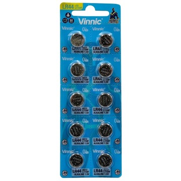 Батарейка AG13 G13 L1154 LR44 A76 VINNIC (10 шт. в блистере)