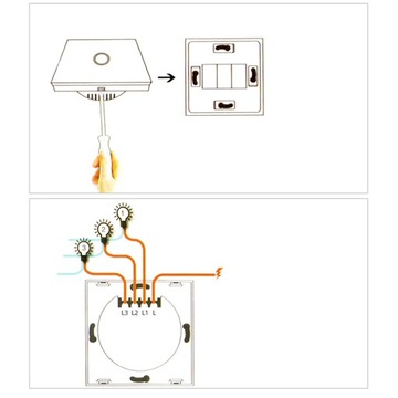 Система сенсорных переключателей LED LIGHT SWITCH с одним стеклом