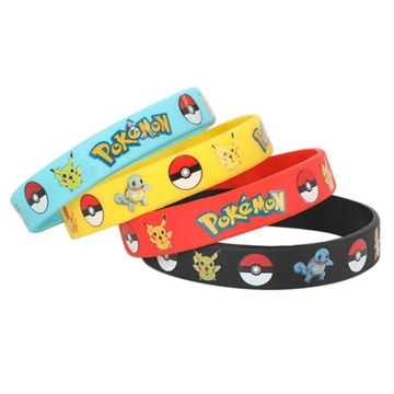 Силиконовые браслеты-резинки дружбы POKEMON 1 шт, разные цвета