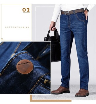 Men's Business High Waist Suit Denim Pants Trendy