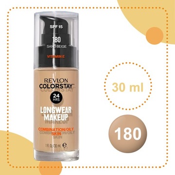 Тональный крем для лица Revlon Colorstay Comb/Oil 180 Sand Beige для жирной кожи