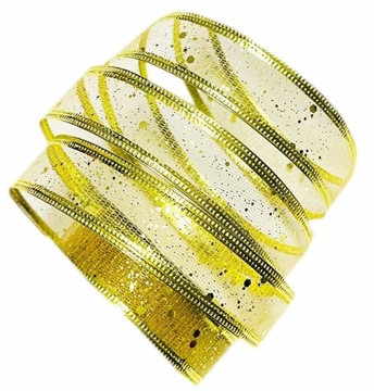 ŚWIĄTECZNA WSTĄŻKA ZŁOTA 23 mm 2,7m / H-33