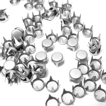 Ćwieki Okrągłe Mosiądz Srebrny Matowy 4mm 1000szt
