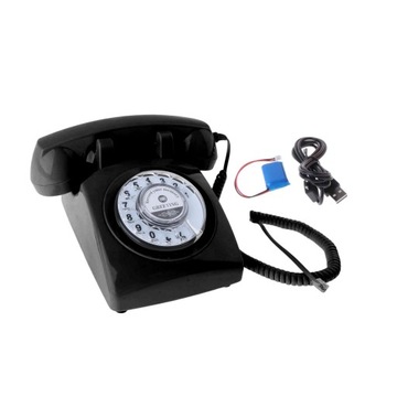 Revolve Dial Stacjonarny Telefon Biurkowy Przewodowy Retro