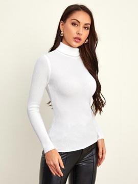 SHEIN BIAŁY GOLF PRĄŻKOWANY RM F173053