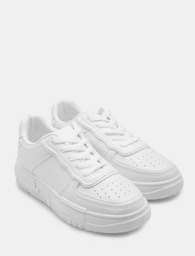 Damskie Białe Sneakersy tenisówki trampki Adidasy wsuwane na koturnie r 40