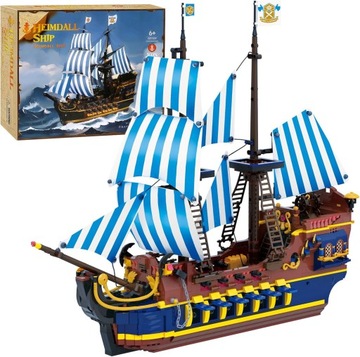 Statek piracki Heimdall, model do zbudowania niebieskiej żaglówki