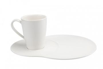 Filiżanka talerzyk porcelanowa biała do kawy boch