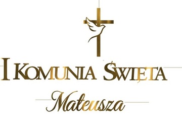 BANER girlanda KRZYŻ dekoracje KOMUNIA z IMIENIEM