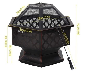 ГЕКСАГОНАЛЬНЫЙ КАМИН ДЛЯ САДА И ТЕРРАСЫ