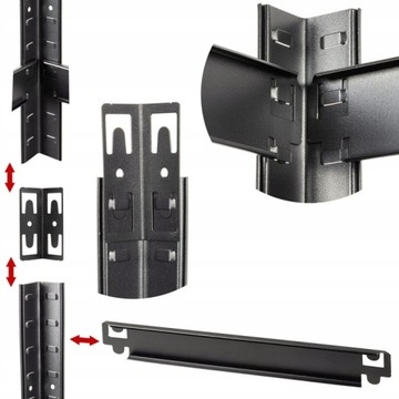 ТВЕРДЫЙ СЕРЕБРЯНЫЙ МЕТАЛЛИЧЕСКИЙ СКЛАДСКИЙ СТОЙК 180x90x40 875 КГ ДЛЯ СКЛАДСКОГО ГАРАЖА