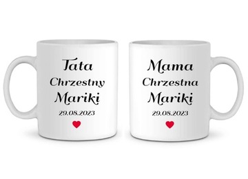 Podziękowania dla rodziców chrzestnych kubki 2 szt