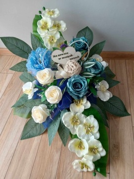 Komplet wkład do wazonu + Stroik na grób wiązanka