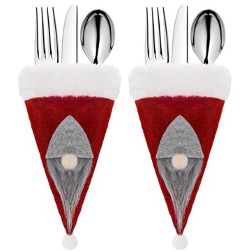 РОЖДЕСТВЕНСКИЕ НАКРЫТКИ ДЛЯ СТОЛОВЫХ ПРИБОРОВ УКРАШЕНИЕ СТОЛА 2 шт.