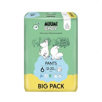 MUUMI BABY Ekologiczne Pieluchomajtki Dzieci DUŻE OPAKOWANIE 12-20kg 52szt