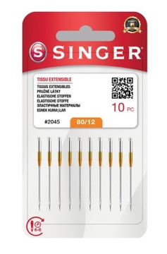 IGŁY PÓŁPŁASKIE DO STRETCHU SINGER 2045/80 - 10szt